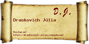 Draskovich Júlia névjegykártya