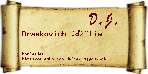 Draskovich Júlia névjegykártya